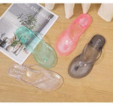 Beach Flip Flops for Women Thong Sandals Summer Jelly Shoes Girls Transparent Slides Solid Fashion PVC Flat Non-Slip Slippers