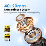 Fone de Ouvido Sem Fio HAYLOU S40 ANC com Cancelamento de Ruído de 50dB, Áudio Espacial 3D Hi-Res, LDAC, Bluetooth 6.0 e Design Over-Ear