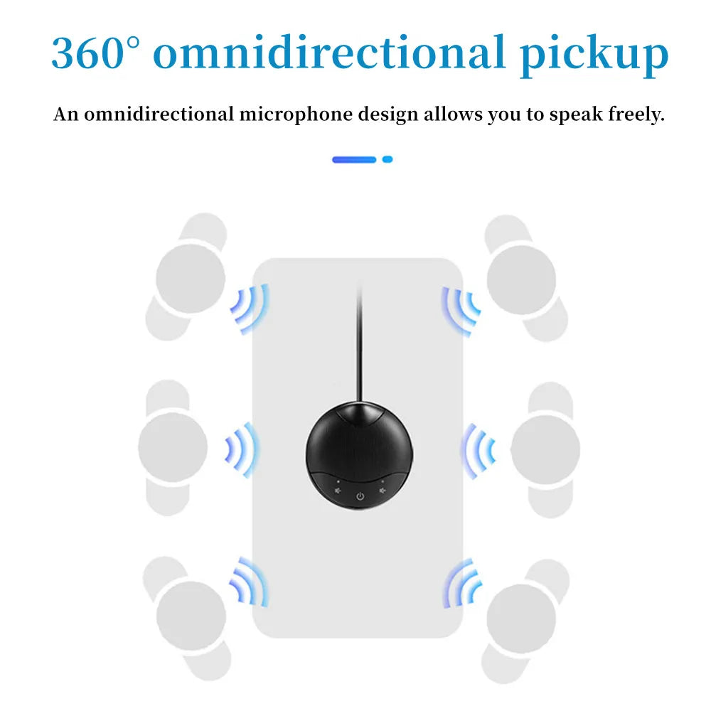 HCSTVCON Microphone Omnidirectional Video Conference Mini Portable 360° Voice Pickup USB Plug for Meeting Business Online Live