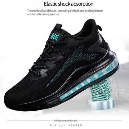 Spring and Autumn New Men's Casual Air Cushion Running Shoes Lightweight Mesh Casual Shoes Anti-Slip Shock Absorbing Sports Shoe