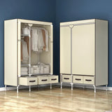 Armario simple Nuevo armario de almacenamiento Armario de 19 tubos de acero engrosados ​​​​de 112 cm de largo Viene con 3 cajas de almacenamiento, muebles para el hogar