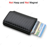 RFID Aluminum Men Wallet Card Holders Purse Carbon Fiber Men Business Slim Thin Smart Wallet Credit Cardholder Case Note Holder
