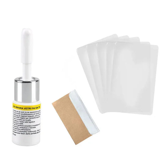 Car Windshield Repair Tool DIY Window Repair Tools Glass Scratches Cracks Window Screen Restore Resin + Blade + Strips