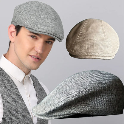 Men's Cap Classic Vintage Breathable Beret Hat for Men Visor French Artist Beanies Designer Cotton and Lined British Berets Hat