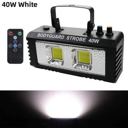 Luces estroboscópicas ALIEN RGB blancas para DJ, discoteca, 40 W, 60 W, 80 W y 100 W, con control remoto, sonido flash, para fiestas, bodas, vacaciones, escenarios.