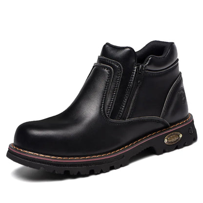 Zapatos de trabajo para hombre, zapatos de seguridad impermeables, botas de cuero antichispas para hombre, zapatos de soldador antideslizantes y antiperforación para hombre, zapatos de trabajo negros.