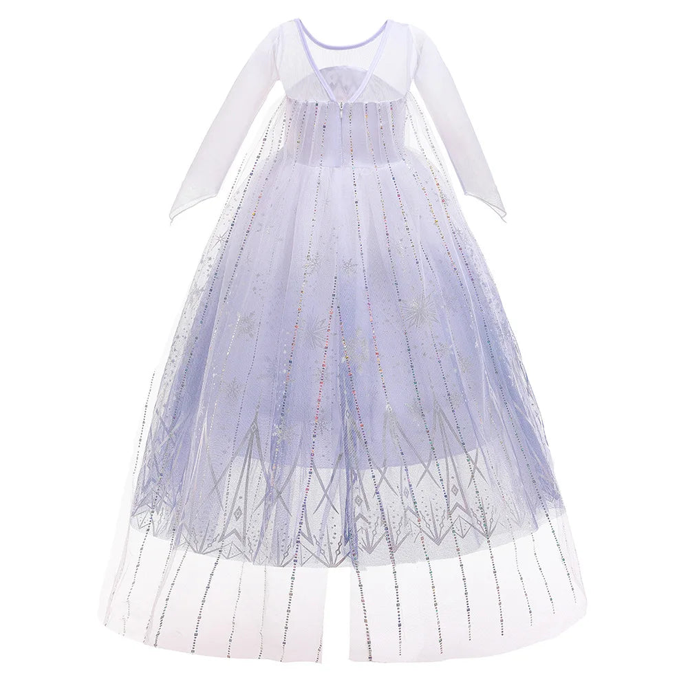 Snow Queen Elsa Dresses for Girls Costumes Kids Cosplay Halloween Princess Children Gowns Clothing Party Dresses Outfits 2-10Yrs