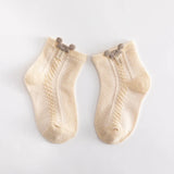 4 par/lote de calcetines finos de malla de verano para bebé, calcetines de algodón suave con dibujos animados para recién nacidos, calcetines transpirables bonitos para niñas pequeñas de princesa