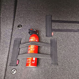 Car Back Rear Trunk Storage Mesh Fixed Straps Car Interior Organizer Extinguisher Storage Net Seat Back Fixing Bag