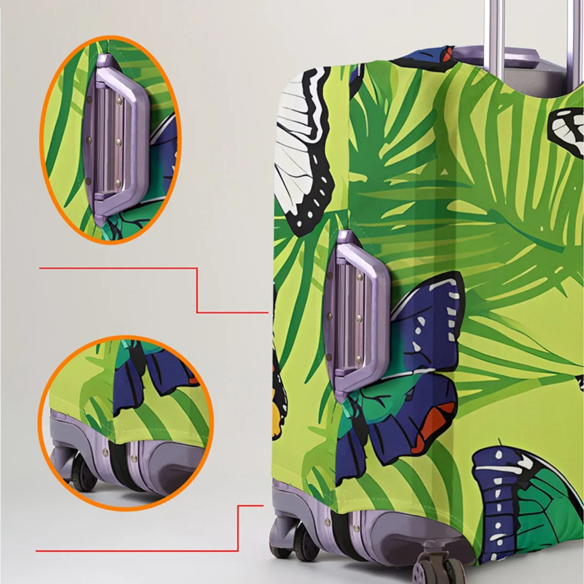 Animal pattern luggage protection cover, set suitable for 18-32 inch luggage cover, suitcase handle cover, travel accessories