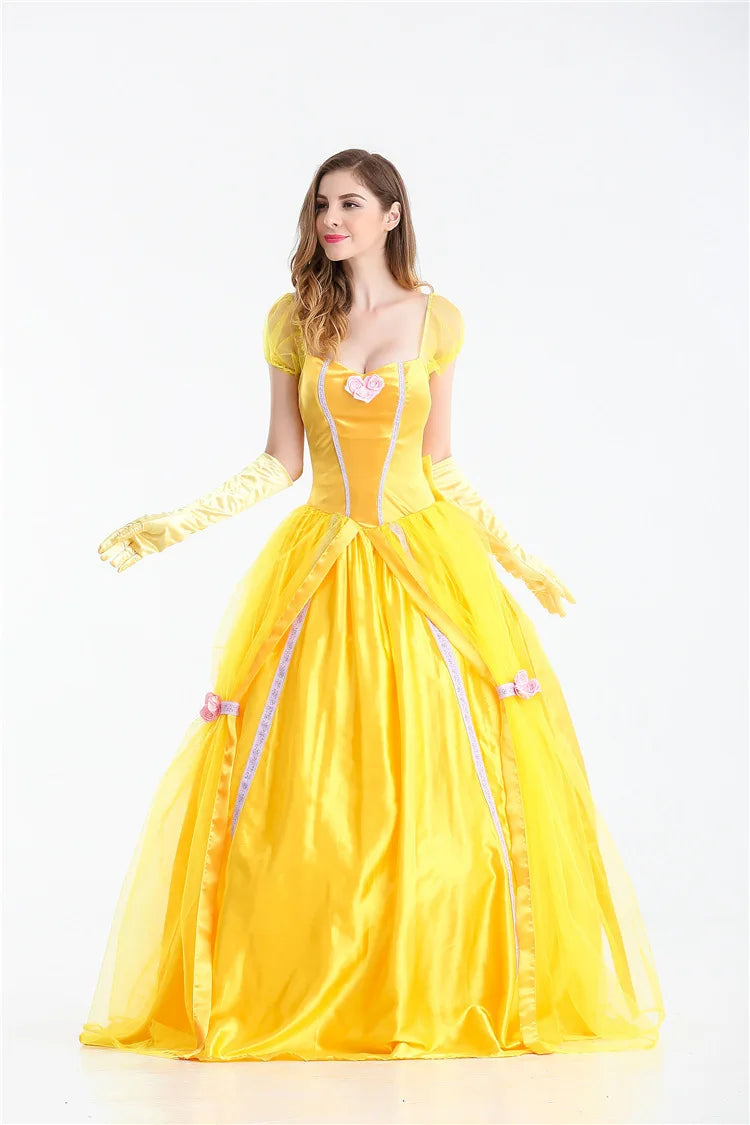 Halloween Costume Belle Princess Dress Adult Beauty and Beast Anime Belle Dress Cosplay Performance Women Birthday Gifts