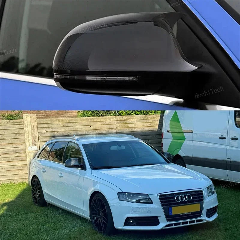 1 Pair Side Trim Horn Style Rearview Mirror Caps add-on for Audi A4 S4 A5 S5 B8 8K A6 S6 4F C6, A8 S8 D3, Q3 SQ3 2012-2015 A3 8P