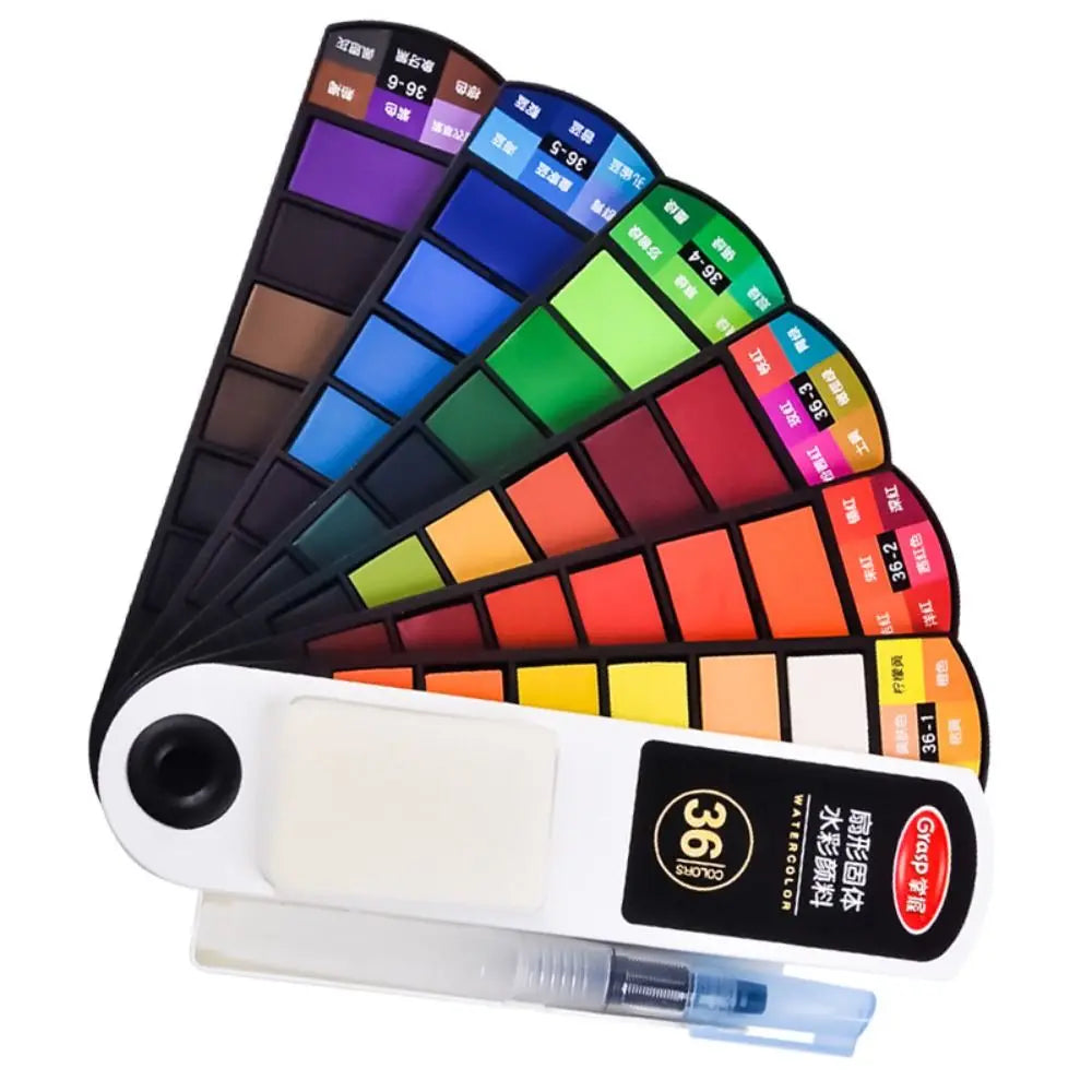 18/24/36/42 Colors Solid Watercolor Paint Set Professional Folding Water Color Pigment Brush Pen for School Art Supplies