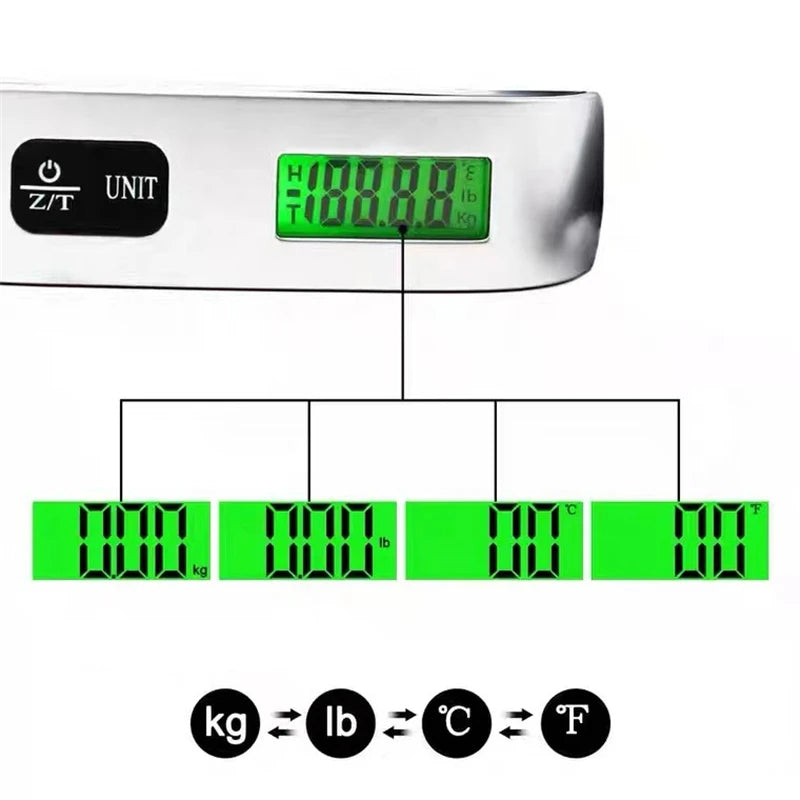 10g-50kg Portable Scale Digital LCD Display Electronic Luggage Hanging Suitcase Travel Weighs Baggage Bag Weight Balance Tools