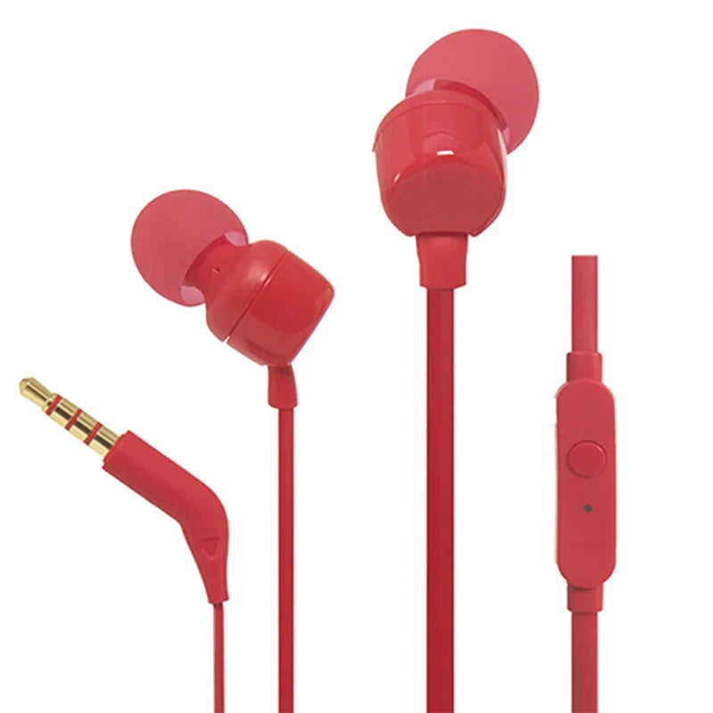 Auriculares T110 con cable de 3,5 mm, estéreo auténtico, graves profundos, deportivos, control en línea, manos libres y micrófono.