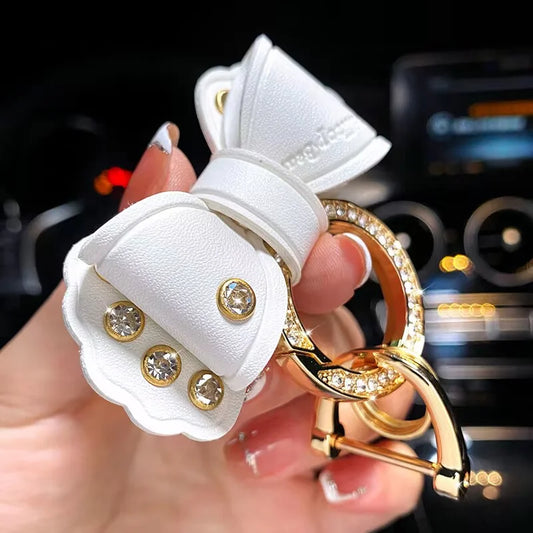 LLavero de coche con forma de lazo, creativo, personalizado, antibloqueo, decoración, regalos para festivales DIY
