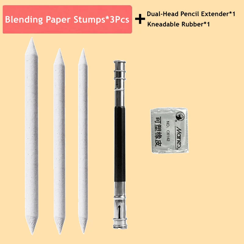 Blending Stumps and Tortillions Paper Art Blenders Sandpaper Pencil Sharpener Pointer for Artist Charcoal Sketch Drawing Tools