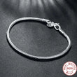 Pulsera de plata de ley 925 con dijes de hueso de serpiente, original, hecha a mano y de lujo para mujer. 