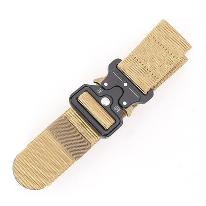 3.8X125cm - Belt Quick Release Outdoor  Metal Belt Soft Real Nylon Sports Accessories Men And Women Black Belt