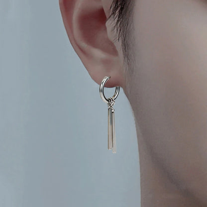 Kiss Jewelry Titanium Steel Punk Cool Men Women Ear Clip Stud Earrings Long Stick Pendant Fashion Hip Hop Drop Party Earring