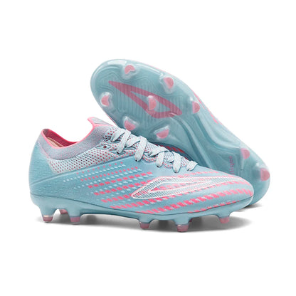 Gran oferta de botas de fútbol con clavos largos para exteriores, de alta calidad, unisex, cómodas y antideslizantes.