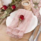 Set of 12 Gauze Cheesecloth Napkins Cloth Bulk Dinner Table Napkins for Home Wedding Valentine's Party Event Table Decoration