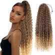 Extensões de rabo de cavalo cacheado longo 80cm aplique sintético com cordão e clip water wave