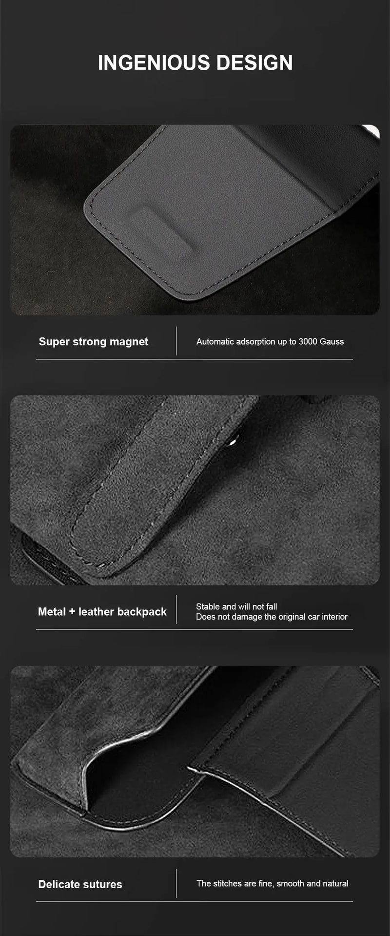 SEAMETAL Cowhide Sun Visor Glasses Holder Premium Leather Wear-Resistant Sunglasses Protective Box Auto Eyeglasses Storage Case