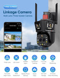 LS VISION 10K Outdoor WiFi Camera 20X Zoom Three Screen CCTV External IP Cam 20MP Security Ai Tracking Video Surveillance Camera