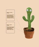 Cactus Magic Dancing Voice Replay Function LED Lights Sings Talks Dances Funny Interactive Plush Birthday Gift Hot Decoración