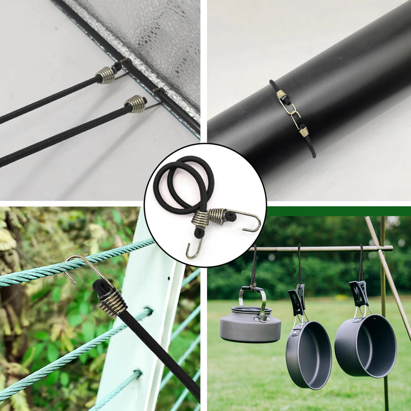 5/10PCS Luggage Strap Elastic Strap Fixed Elastic Cord Socket Fixed Small Hook 4mm Latex Mini Rope Camping Accessories