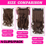 Extensões de cabelo ondulado com mola clip in 60 cm premium sintético resistente ao calor 190g
