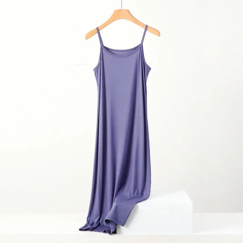 XL to 8XL Lengthen Modal Dress Plus size Spaghetti strap bottoming dresses Halter sundress Camisoles slips Inner Petticoat
