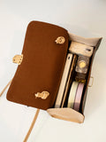 Casual Versatile Floral Print Shoulder Bag Simple Design Silk Scarf Handbag Fresh Sweet Style PVC Material Small Square Bag