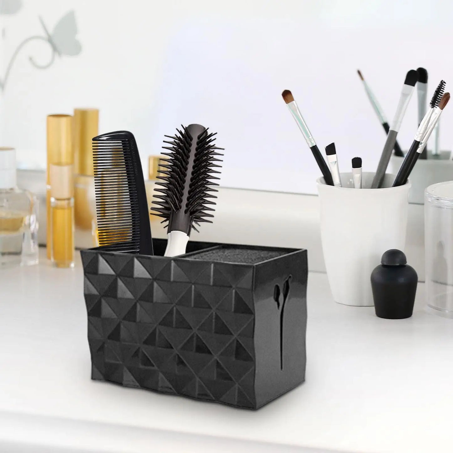 Caja de almacenamiento para cepillos y peines de salón, soporte para accesorios de peluquería 