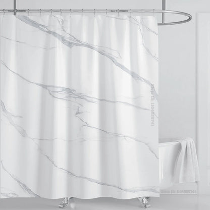 Marble Waterproof Shower Curtain Waterproof Shower Curtain for Bathroom Decor Printed Washable Shower Curtain with Hooks