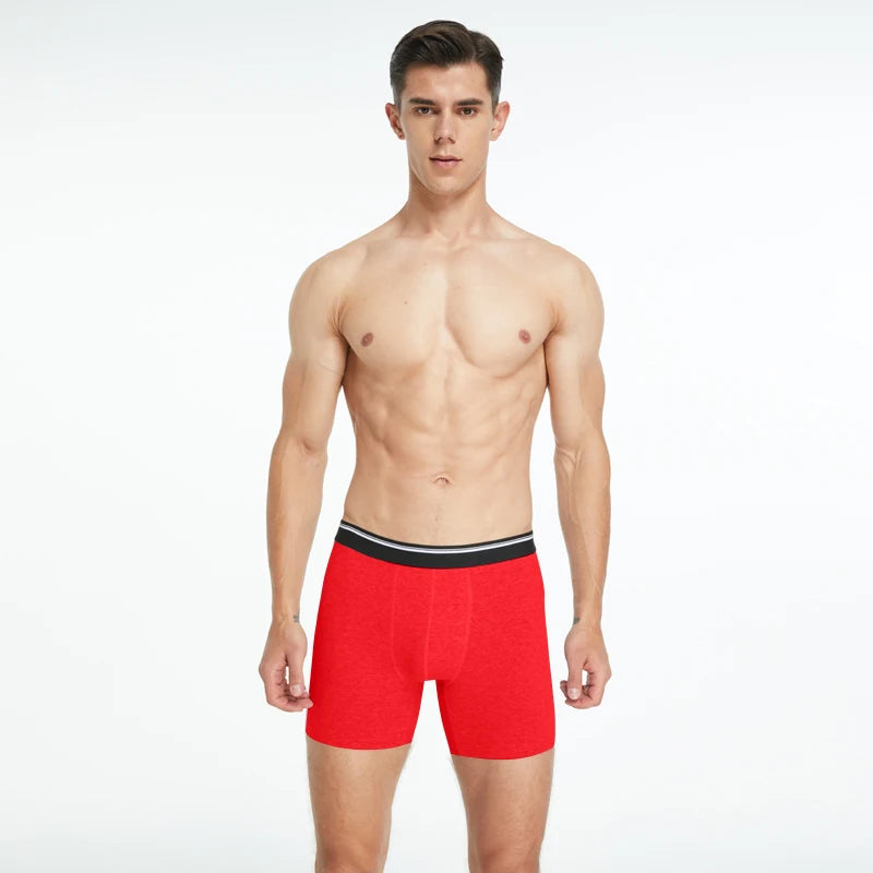 Men's Cotton Boxer Long Leg Underwear Seamless Sexy Man Shorts Breathable Panties Sports Underpants Men