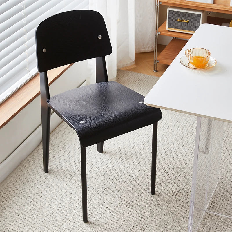 American Retro Dining Chair. Dopamine Chair Solid Wood Vitra Chair. Household Light Luxury High-end Backrest Chair