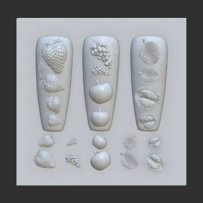1pc Bowknot Candles Jellyfish Shell Rose Leaf  3D Acrylic Mold Nail Art Decoration Nails DIY Design Silicone  Nails Mold