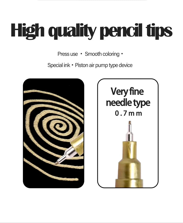 Fine tip permanent Paint Marker Pen DIY Paint Metallic Pen Permanent Gold SILVER Marker Touch Up,School Model Painting