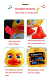 Pato eléctrico bailarín, divertido, parpadeante, con luz intermitente, sacude el cuerpo, lindo animal de dibujos animados musical, juguete educativo, regalo para niños