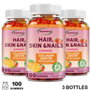Hair, Skin & Nails Gummy Vitamins - Contains Biotin, Collagen - Promotes Hair Growth, Nourishes Skin, Strengthens NailsSupplemen