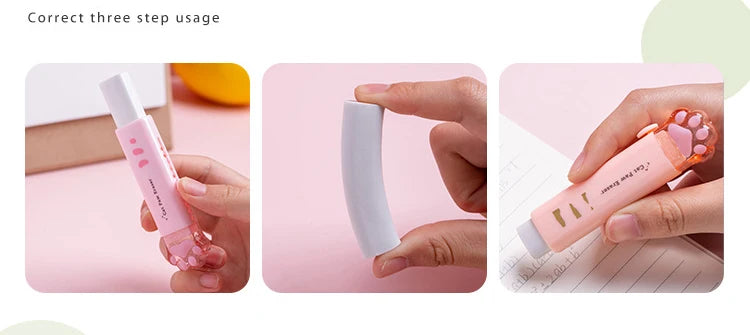 1Pcs Kawaii Push-pull Design Cat Paw Rubber Erasers Student Correction Tool Kids School Office Supplies Gift Creative Stationery