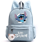 Mochila Disney Lilo Stitch para niñas, niños y adolescentes, informal, escolar, de viaje, con orejas de conejo