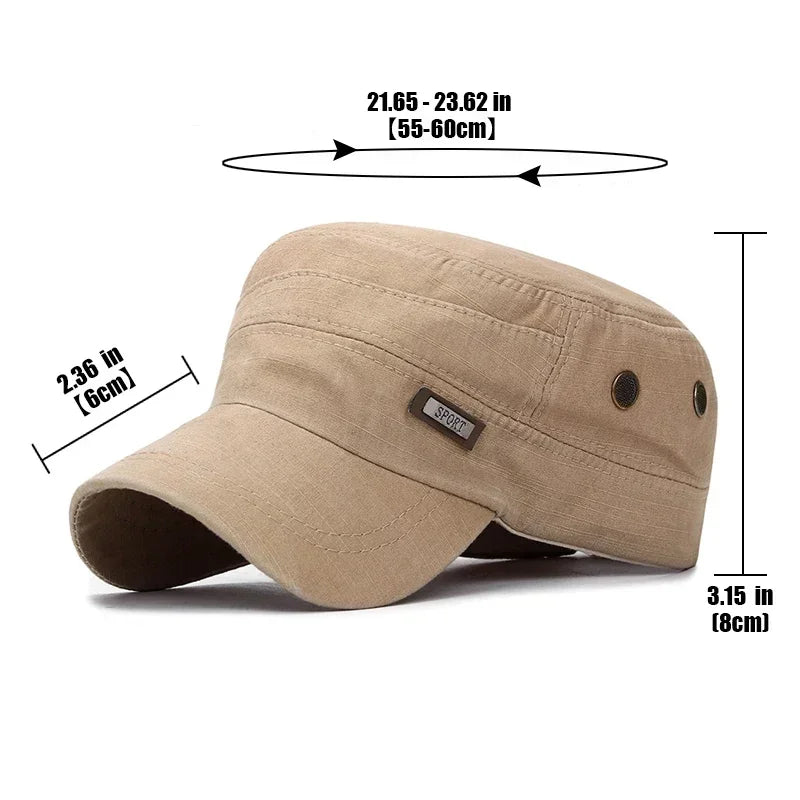 Military Cadet Flat Cap Fashion Clothes Adjustable Snapback Hat Unisex New Fashion Classics Outdoor Casual Sport Baseball Cap