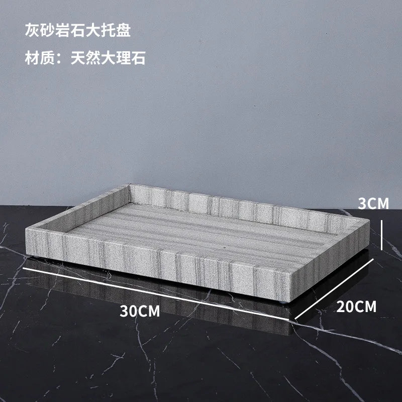 Nordic natural grey marble bathroom accessories Soap dispenser cotton swab jar tissue box soap dish tray bathroom decoration