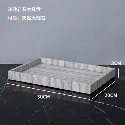Nordic natural grey marble bathroom accessories Soap dispenser cotton swab jar tissue box soap dish tray bathroom decoration