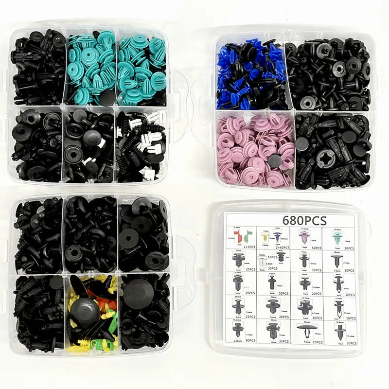 800pcs-100Pcs Car Fastener Clip Kit Fender Rivet Plastic Clips Auto Body Push Retainer Pin Rivet Bumper Door Trim Panel Repair