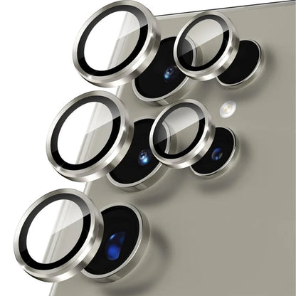 Metal Lens Ring Glass For Samsung Galaxy S24 S23 S22 Ultra Plus Z Flip Fold 6 Camera Protection Cover Tempered Glass Accessories