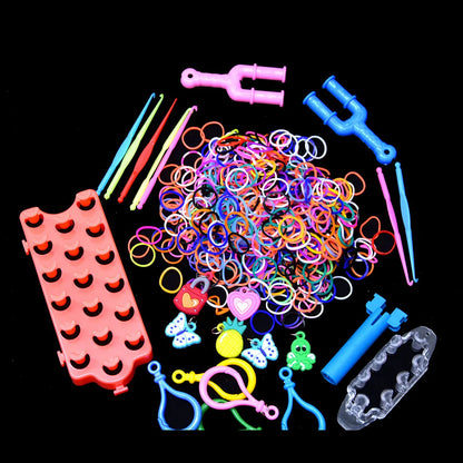 Tear bandas de borracha pulseira tecido laço, DIY tricô brinquedos presente, novo